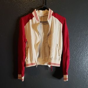 Cream and Red "Varsity" Style Jacket